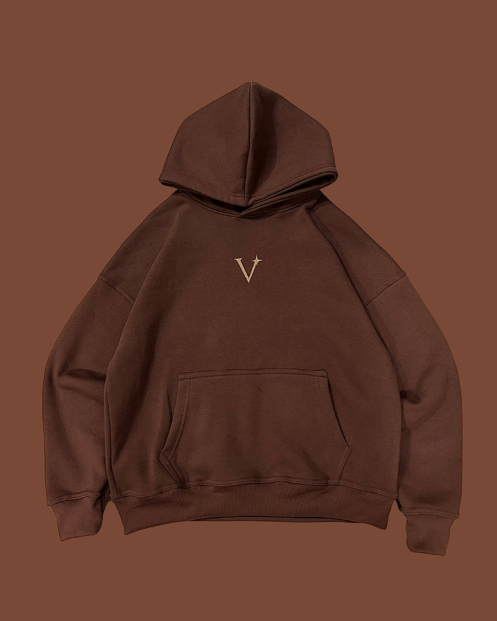 Oversized Brown Essential Hoodie (V*)
